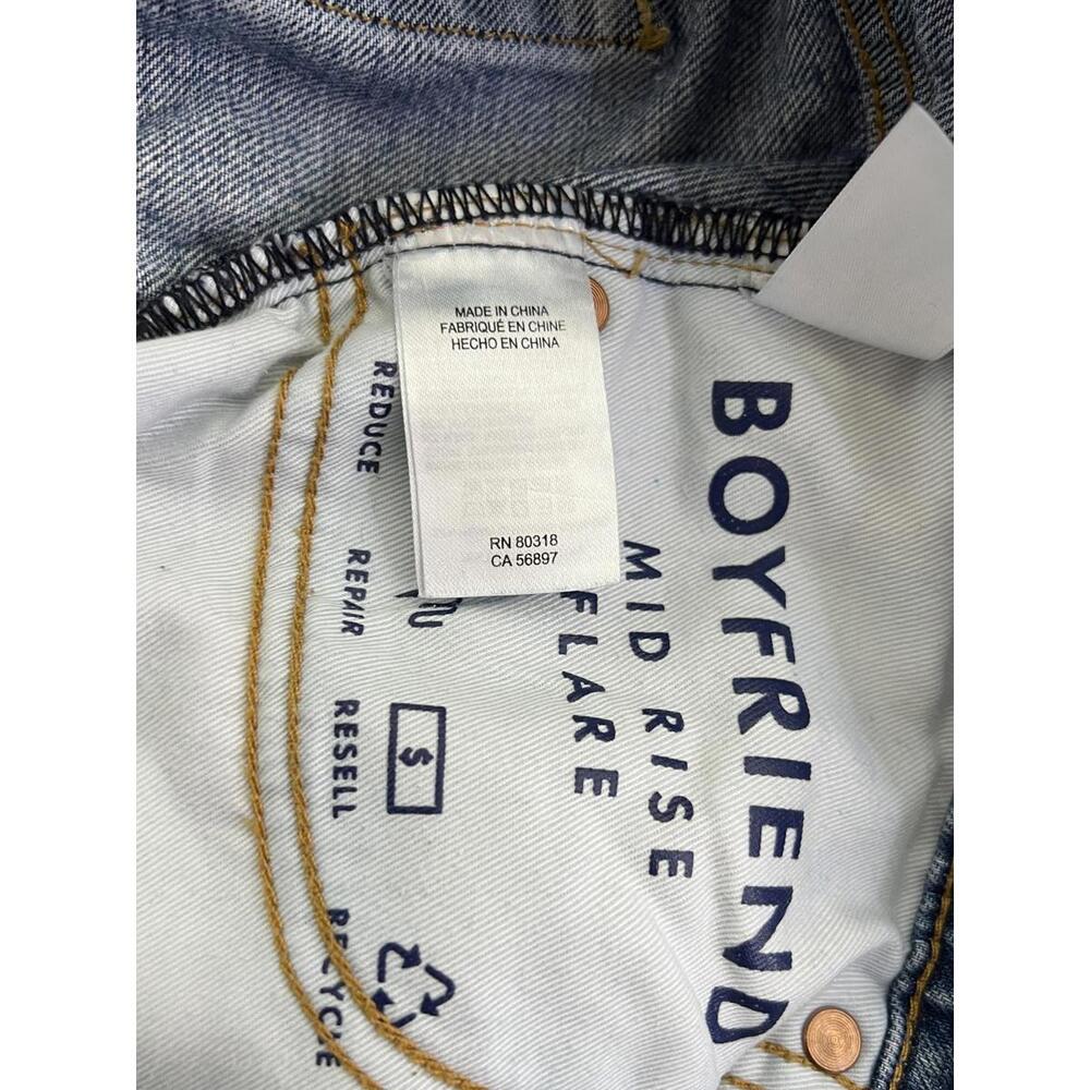 Lucky Brand Mid Rise Boyfriend Flare Distressed Jeans Size 00/24R - Picture 4 of 9